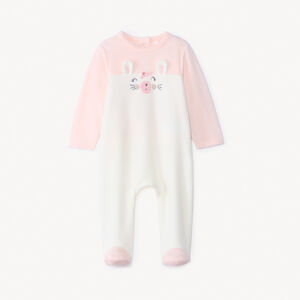 Dors-bien en velours ludique bicolore pour bébé fille   Main Dors-bien en velours ludique bicolore pour bébé fille