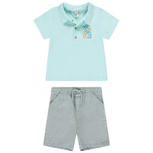 Σετ 2 τμχ. με φαντεζί βερμούδα για bebe αγόρι  Main Σετ 2 τμχ. με φαντεζί βερμούδα για bebe αγόρι