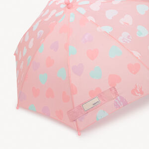 Parapluie à couleur changeante imprimé cœurs pour fille 