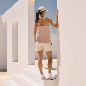 Σορτς molleton μονόχρωμο effet smocké για γυναίκες 