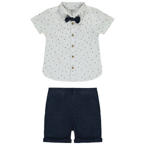 Σετ κοντό 2 τμχ. με παπιγιόν για bebe αγόρι 