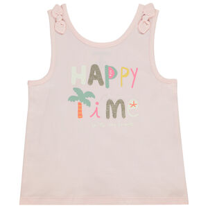 Αμάνικο μπλουζάκι με φιόγκους print φαντεζί για bebe κορίτσι 