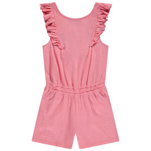 "Μονόχρωμο σορτς με ρυθμιζόμενες τιράντες στην πλάτη για κορίτσι" 