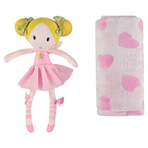 Κουβερτούλα από συνθετική γούνα sherpa και χνουδωτό κουκλάκι πριγκίπισσας 