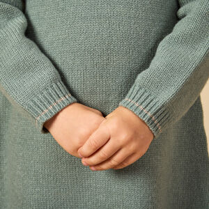 Φόρεμα μακρυμάνικο από πλεκτό μονόχρωμο για bebe κορίτσι 