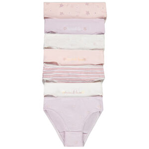 Lot de 7 culottes en jersey imprimé fleuri fille 