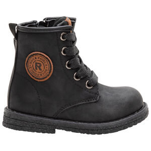 Μποτάκια από συνθετικό δέρμα με κορδόνια, φερμουάρ και σήμα καμηλό 