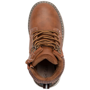 Καφέ μποτάκια με κορδόνια και φερμουάρ για αγόρι 