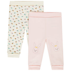 Σετ από 2 κολάν με σχέδιο φρούτα και λαγουδάκια για bebe κορίτσι 