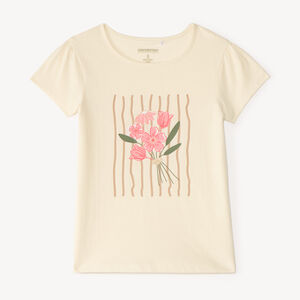 T-shirt με κοντό μανίκι με γυαλιστερή εκτύπωση για κορίτσι 