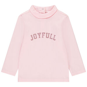 Πλεκτό μπλουζάκι ζιβάγκο με glitter μήνυμα για μωρό κορίτσι 