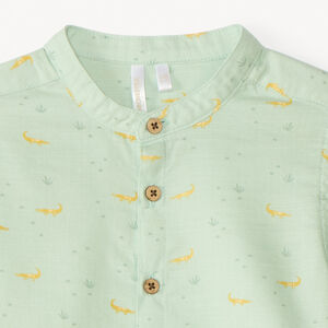 Κοντομάνικη πουκάμισο με εκτύπωση κροκοδείλου για αγόρι μωρού 