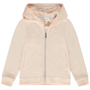 Ζακέτα με κουκούλα μονόχρωμη molleton gratté για κορίτσι 