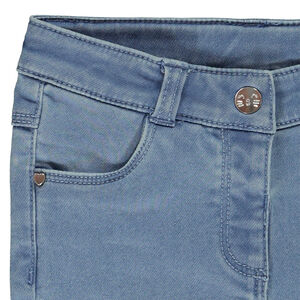 Τζιν με εφέ ξεθωριασμένου και πίσω τσέπες σε σχήμα γάτας για μωρό κορίτσι 