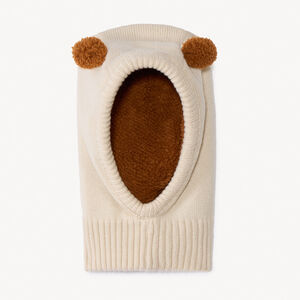 Cagoule en tricot doublé et pompons ludiques bébé garçon   Main Cagoule en tricot doublé et pompons ludiques bébé garçon