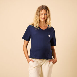 T-shirt με κοντά μανίκια για θηλασμό με φερμουάρ και σχέδιο καρδιά 