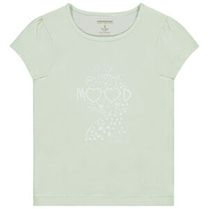 Κοντομάνικο μπλουζάκι με φαντεζί σχέδιο για κορίτσι 