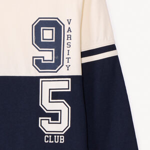 Μακρυμάνικο μπλουζάκι jersey με δίχρωμο εφέ colorblock και φαντεζί σχέδιο αγόρι 
