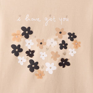 Μπλούζα με μακριά μανίκια jersey μονόχρωμη με print φαντασίας για μωρό κορίτσι 