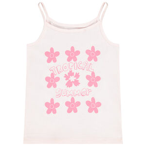 Αμάνικο μπλουζάκι από jersey με σχέδιο λουλούδια για κορίτσι 
