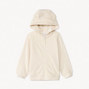 Gilet molleton uni à capuche ourson pour bébé garçon  Main Gilet molleton uni à capuche ourson pour bébé garçon