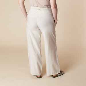 Pantalon large et fluide de grossesse avec bandeau haut 