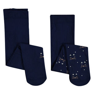 Lot de 2 collants fins imprimés chats 