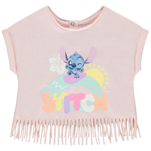 T-shirt manches courtes à franges Stitch Disney pour bébé fille Main T-shirt manches courtes à franges Stitch Disney pour bébé fille