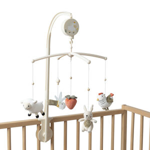 Μουσικό mobile La Vie à la Ferme με ήρεμη μελωδία και μαλακά παιχνίδια για μωρά από τη γέννηση 
