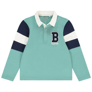 Polo manches longues en twill avec patch bouclette pour garçon Main Polo manches longues en twill avec patch bouclette pour garçon