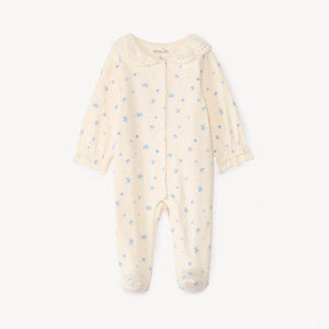 Βαμβακερός υπνόσακος με εκτύπωση μύρτιλλων και κεντητό γιακά για κορίτσι μωρού 