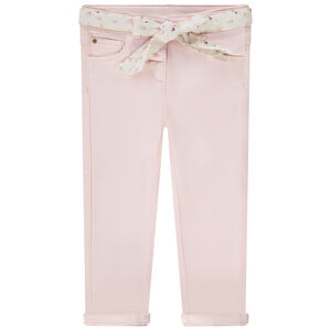 Τζιν ίσιο με ζώνη που δένεται με σχέδιο για bebe κορίτσι 