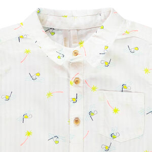 Chemise manches courtes imprimé masques/palmiers pour bébé garçon 