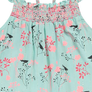 Top à bretelles volantées imprimé fleuri pour bébé fille 