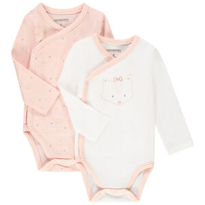 Lot de 2 bodies manches longues imprimé renard pour bébé fille Main Lot de 2 bodies manches longues imprimé renard pour bébé fille