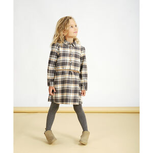 Robe en coton avec ceinture imprimé carreaux Main Robe en coton avec ceinture imprimé carreaux