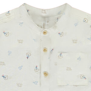 Πουκάμισο κοντομάνικο με σχέδιο ιστιοπλοϊκά για μωρό αγόρι 