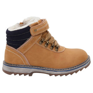 Μποτάκια εφέ δέρματος καμηλό με επένδυση sherpa 