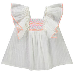 Τουνίκ κοντομάνικη με βολάν και επάνω μέρος με εφέ smocke για κορίτσι 