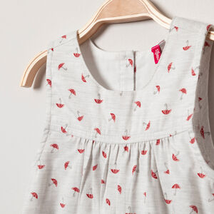 Tunique sans manches imprimée parapluies all-over 