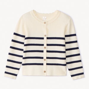 Ζακέτα από πλεκτό κοτλέ με ρίγες για bebe κορίτσι 