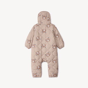 Βρεφικό combi pilote από υφασμάτινο καπιτονέ με εμπριμέ σχέδιο αρκουδάκια και διαφορετικά φινιρίσματα ανάλογα με την ηλικία 