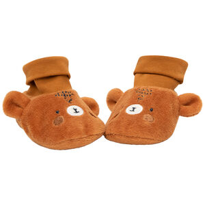 Chausson βελουτέ με κεντήματα αρκουδάκια για bebe αγόρι Main Chausson βελουτέ με κεντήματα αρκουδάκια για bebe αγόρι