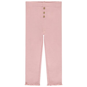 Καλσόν μονόχρωμο côtelé με κουμπιά για bebe κορίτσι 