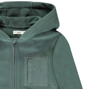 Ζακέτα από micropolaire με κουκούλα και τσέπες για αγόρι 