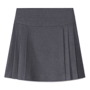 Jupe plissée d'uniforme en toile unie pour fille 