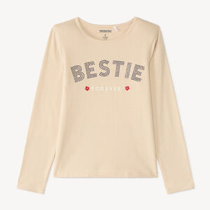 T-shirt à manches longues pour fille avec imprimé Bestie 