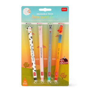 Set de 4 stylos à encre effaçable Farm Sweet Farm 