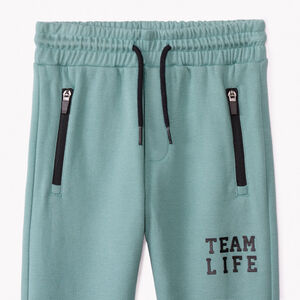 Σετ φόρμας 2 τεμαχίων από molleton piqué για αγόρι τιρκουάζ 