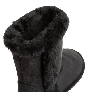 Μαύρες μπότες για κορίτσι με κείμενα από μαγικά παγιέτες 